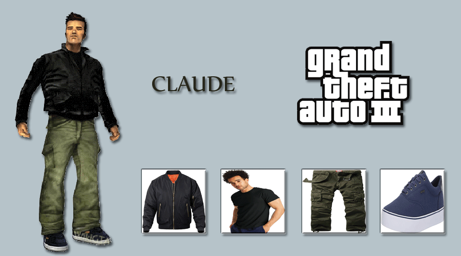 Claude from Grand Theft Auto III Costume, Carbon Costume